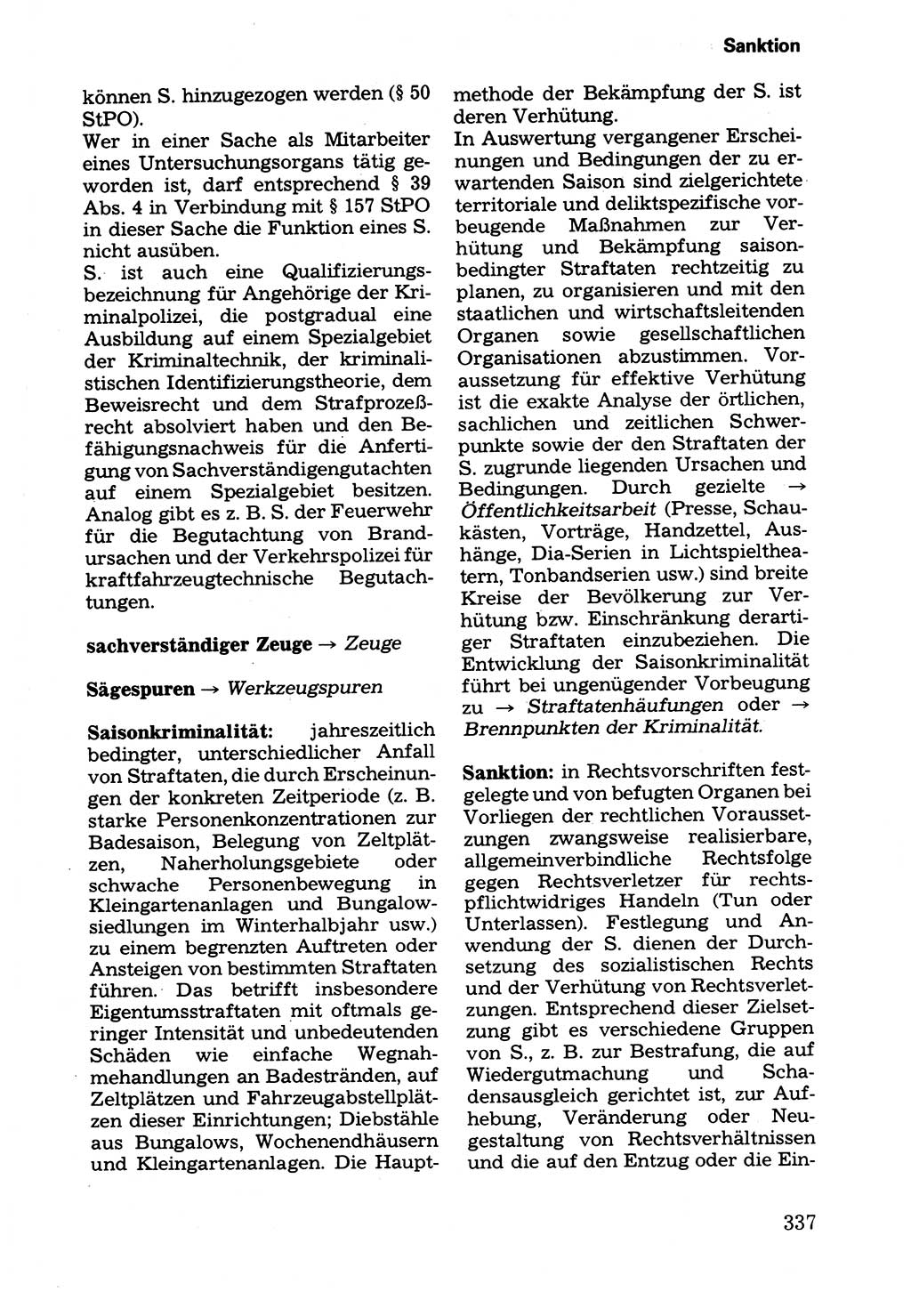 Wörterbuch der sozialistischen Kriminalistik [Deutsche Demokratische Republik (DDR)] 1981, Seite 337 (Wb. soz. Krim. DDR 1981, S. 337)