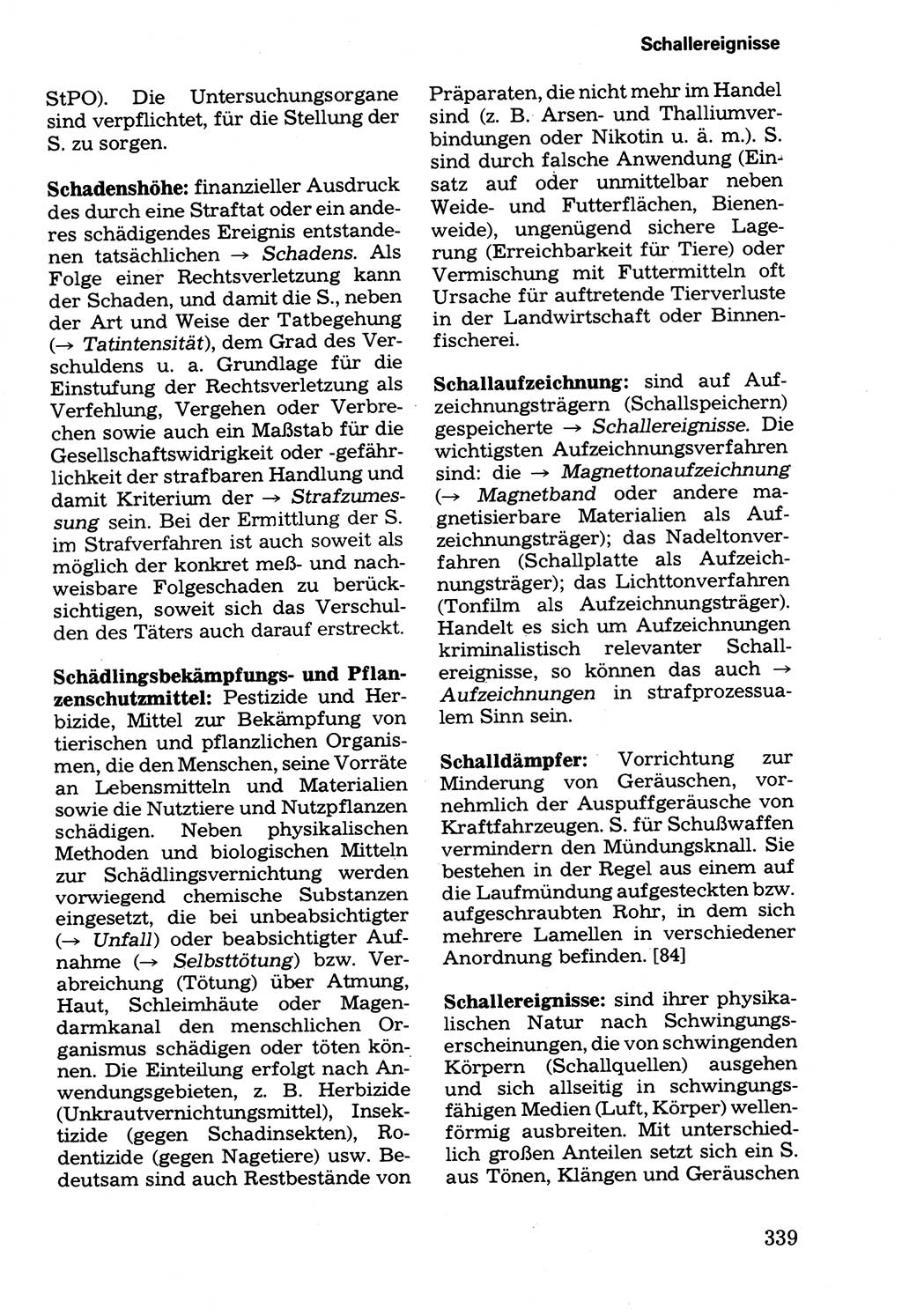 Wörterbuch der sozialistischen Kriminalistik [Deutsche Demokratische Republik (DDR)] 1981, Seite 339 (Wb. soz. Krim. DDR 1981, S. 339)