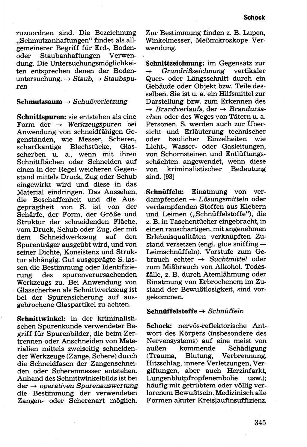 Wörterbuch der sozialistischen Kriminalistik [Deutsche Demokratische Republik (DDR)] 1981, Seite 345 (Wb. soz. Krim. DDR 1981, S. 345)