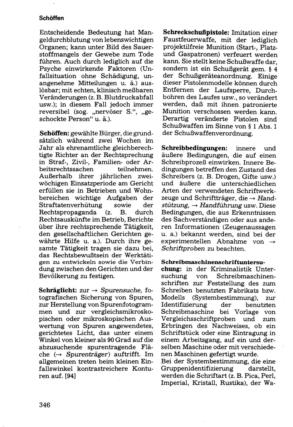 Wörterbuch der sozialistischen Kriminalistik [Deutsche Demokratische Republik (DDR)] 1981, Seite 346 (Wb. soz. Krim. DDR 1981, S. 346)
