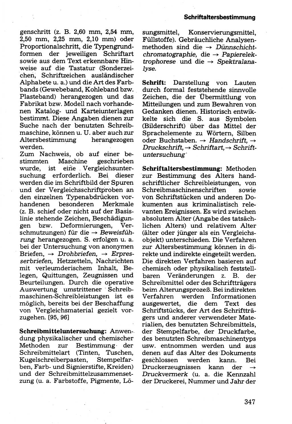 Wörterbuch der sozialistischen Kriminalistik [Deutsche Demokratische Republik (DDR)] 1981, Seite 347 (Wb. soz. Krim. DDR 1981, S. 347)