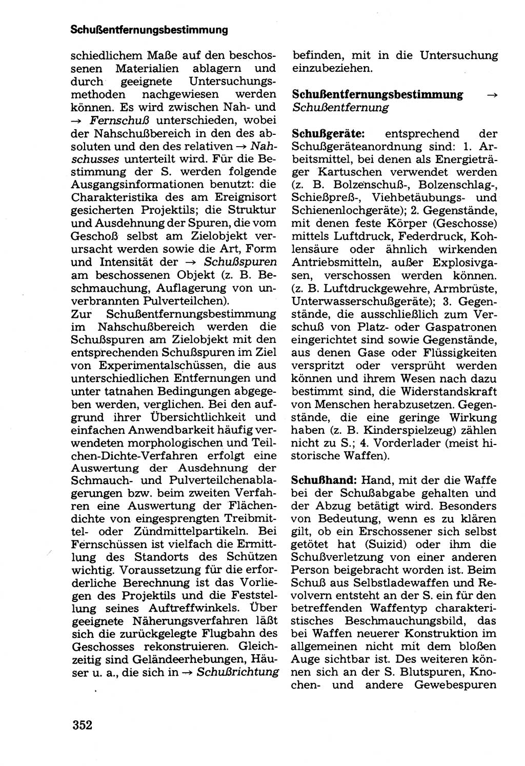 Wörterbuch der sozialistischen Kriminalistik [Deutsche Demokratische Republik (DDR)] 1981, Seite 352 (Wb. soz. Krim. DDR 1981, S. 352)