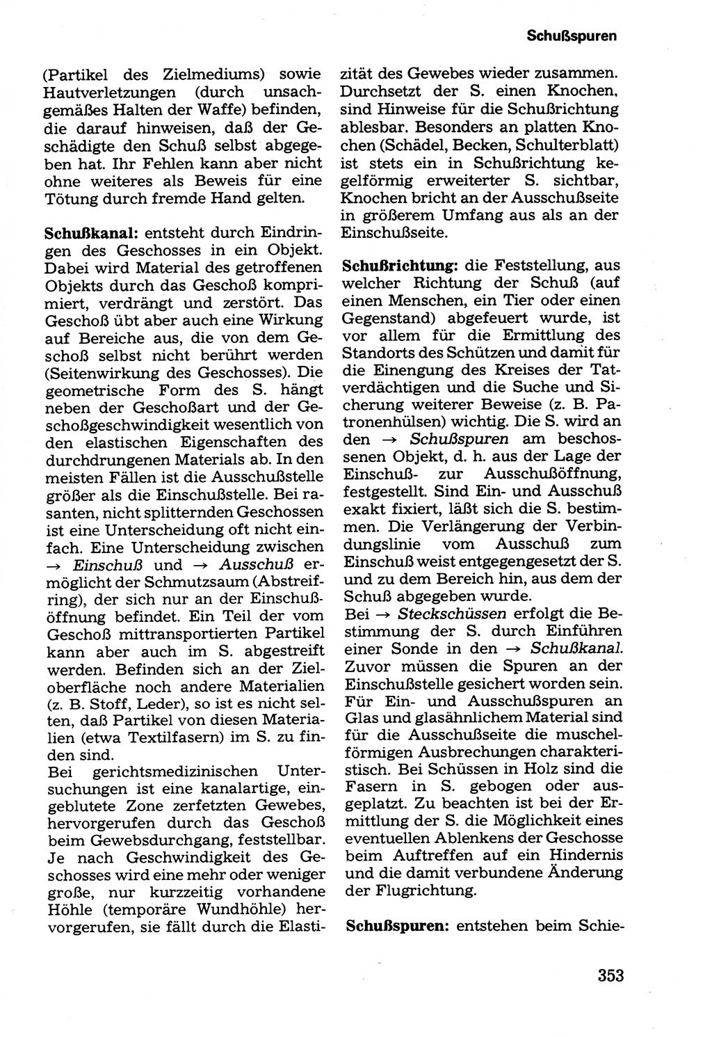 Wörterbuch der sozialistischen Kriminalistik [Deutsche Demokratische Republik (DDR)] 1981, Seite 353 (Wb. soz. Krim. DDR 1981, S. 353)