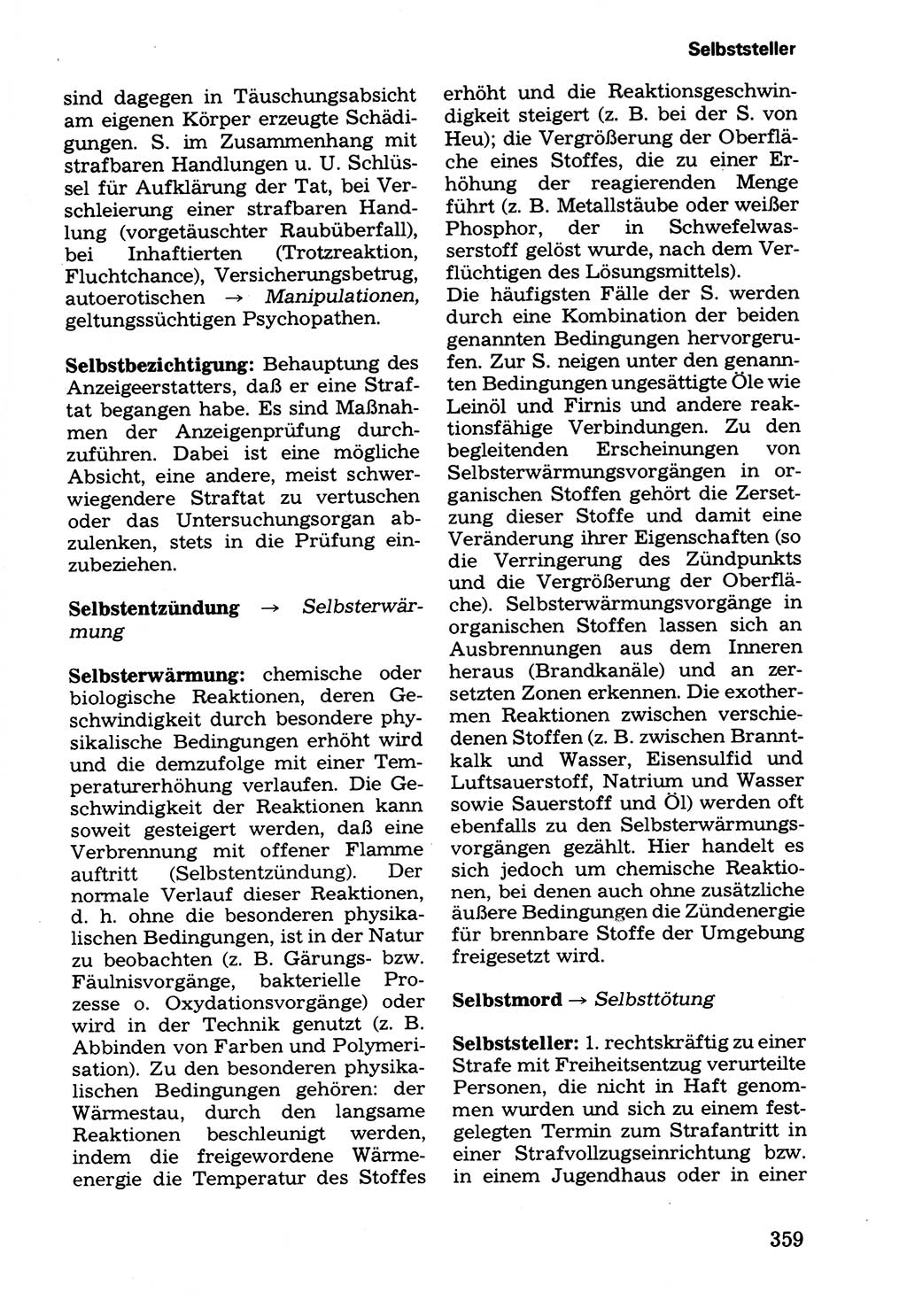 Wörterbuch der sozialistischen Kriminalistik [Deutsche Demokratische Republik (DDR)] 1981, Seite 359 (Wb. soz. Krim. DDR 1981, S. 359)