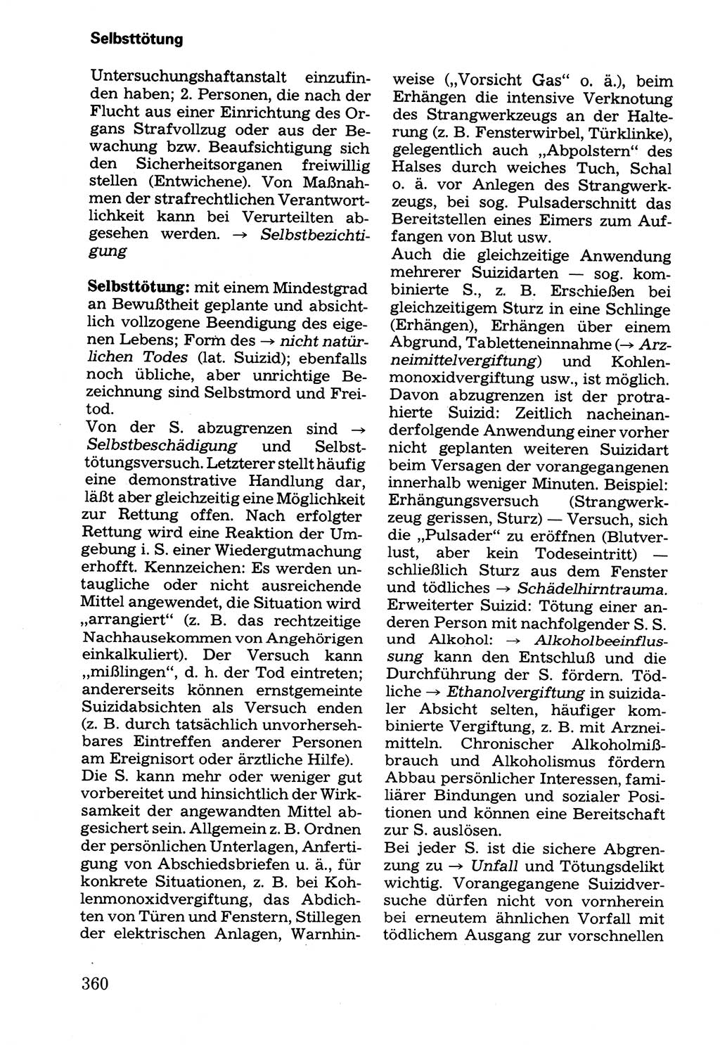Wörterbuch der sozialistischen Kriminalistik [Deutsche Demokratische Republik (DDR)] 1981, Seite 360 (Wb. soz. Krim. DDR 1981, S. 360)