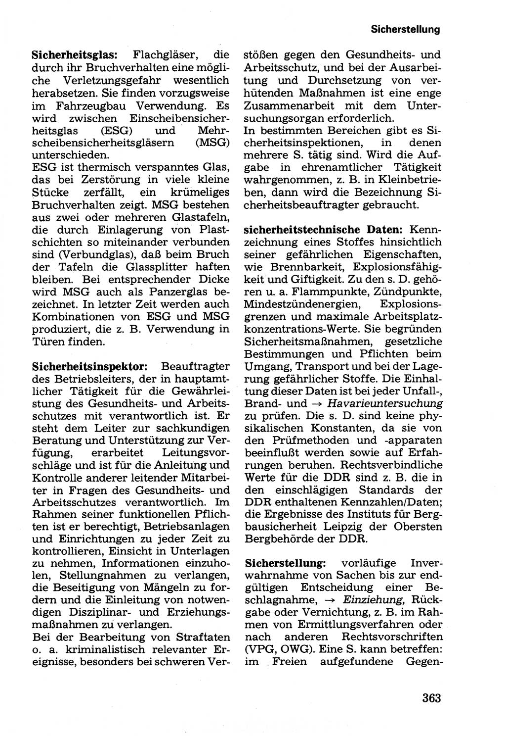 Wörterbuch der sozialistischen Kriminalistik [Deutsche Demokratische Republik (DDR)] 1981, Seite 363 (Wb. soz. Krim. DDR 1981, S. 363)