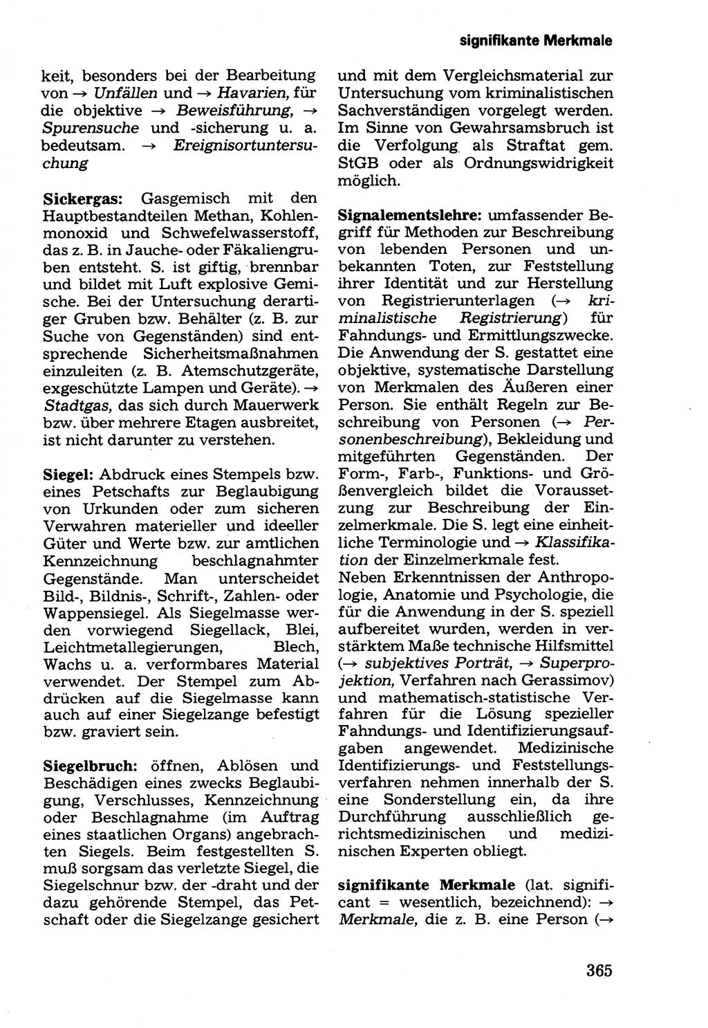 Wörterbuch der sozialistischen Kriminalistik [Deutsche Demokratische Republik (DDR)] 1981, Seite 365 (Wb. soz. Krim. DDR 1981, S. 365)