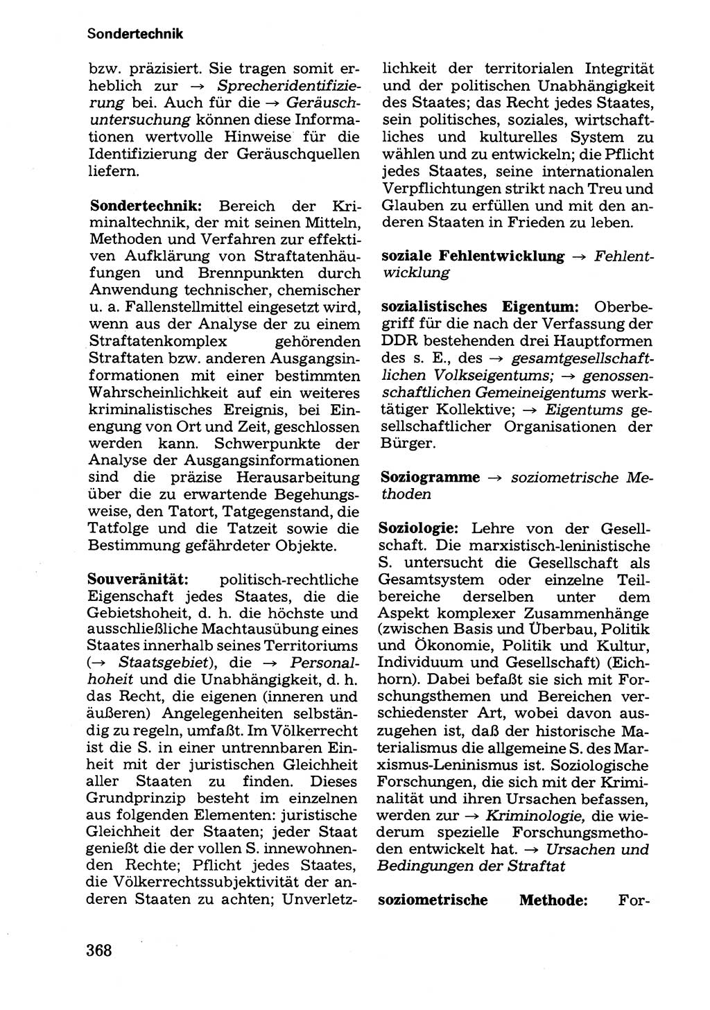 Wörterbuch der sozialistischen Kriminalistik [Deutsche Demokratische Republik (DDR)] 1981, Seite 368 (Wb. soz. Krim. DDR 1981, S. 368)