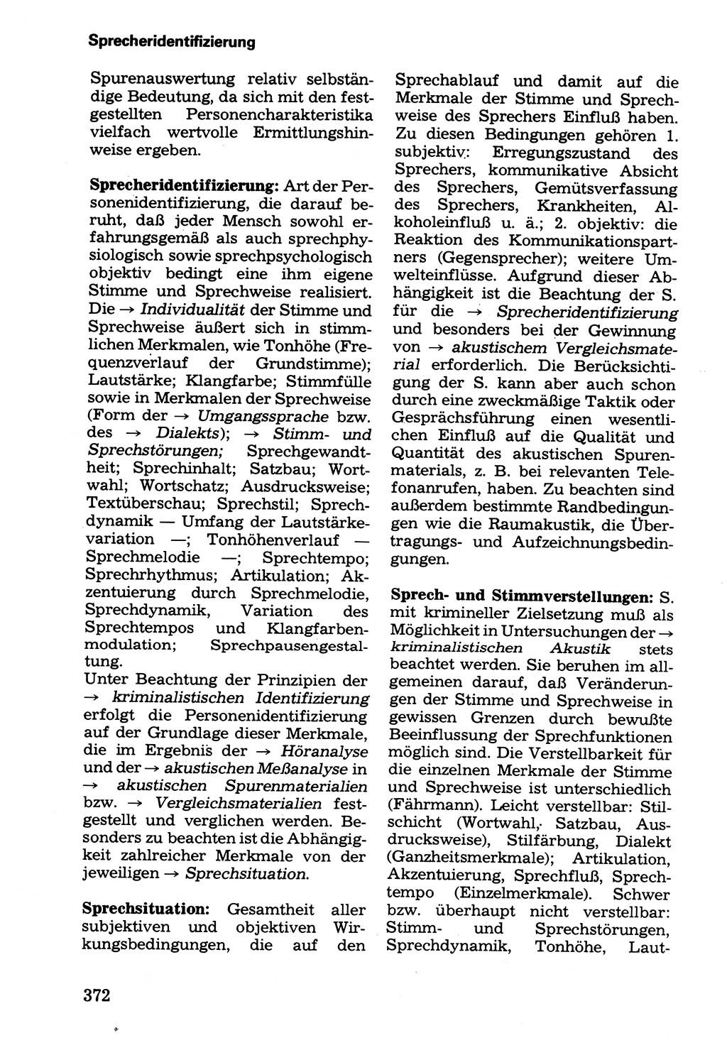 Wörterbuch der sozialistischen Kriminalistik [Deutsche Demokratische Republik (DDR)] 1981, Seite 372 (Wb. soz. Krim. DDR 1981, S. 372)