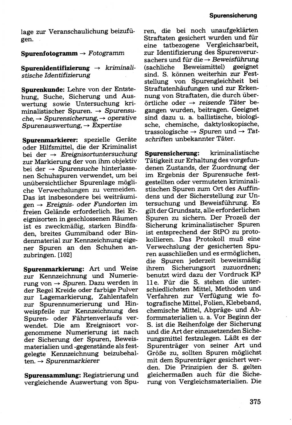 Wörterbuch der sozialistischen Kriminalistik [Deutsche Demokratische Republik (DDR)] 1981, Seite 375 (Wb. soz. Krim. DDR 1981, S. 375)
