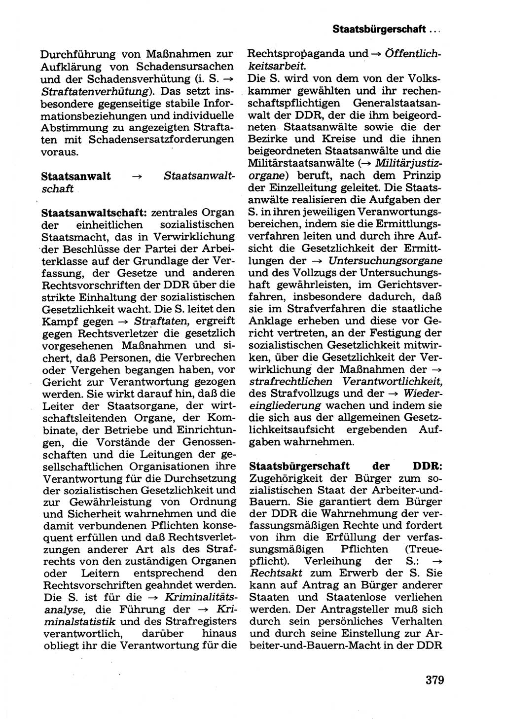 Wörterbuch der sozialistischen Kriminalistik [Deutsche Demokratische Republik (DDR)] 1981, Seite 379 (Wb. soz. Krim. DDR 1981, S. 379)