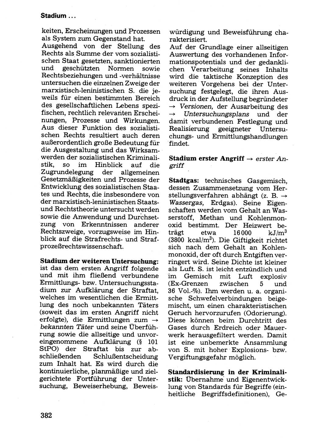 Wörterbuch der sozialistischen Kriminalistik [Deutsche Demokratische Republik (DDR)] 1981, Seite 382 (Wb. soz. Krim. DDR 1981, S. 382)