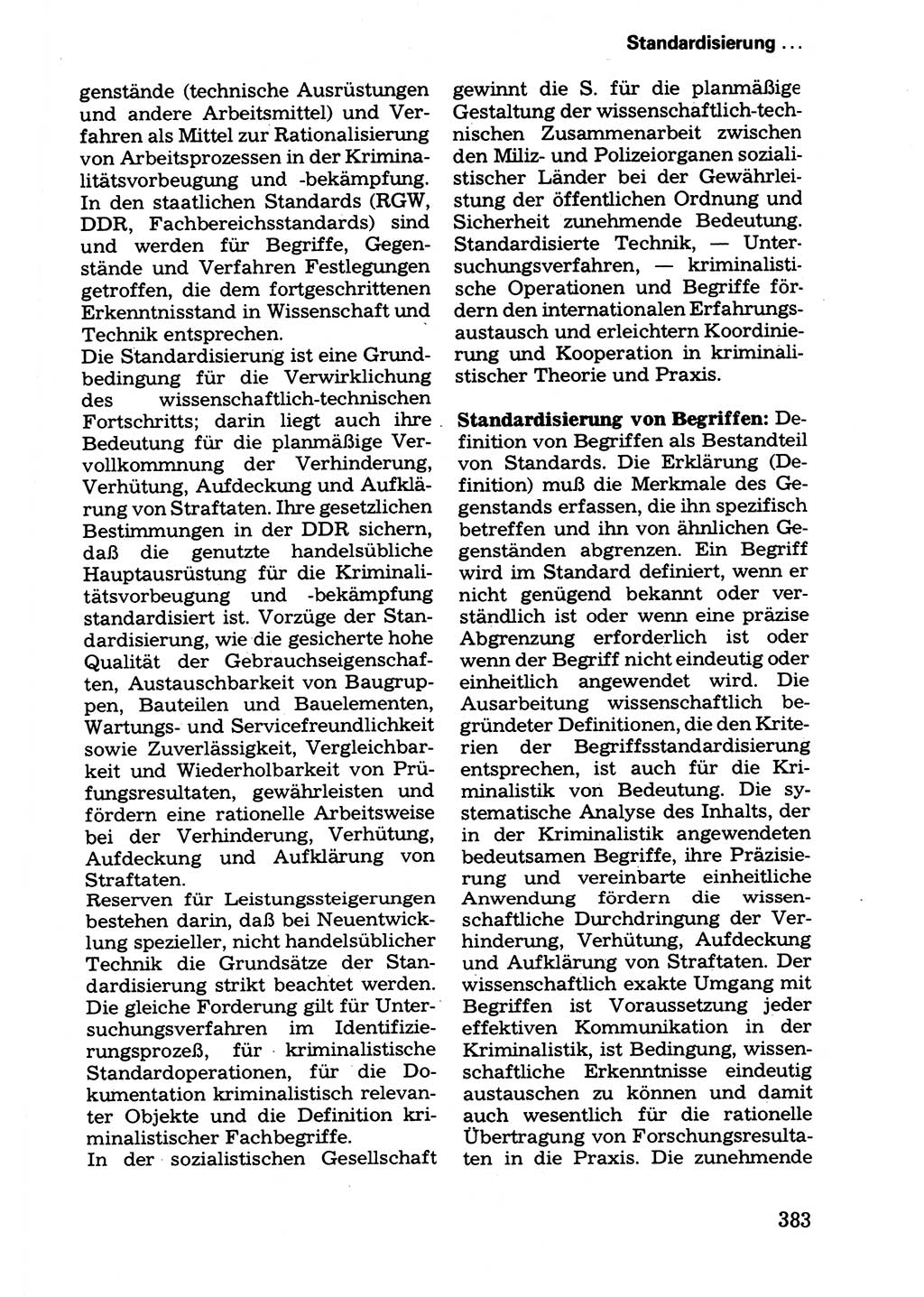 Wörterbuch der sozialistischen Kriminalistik [Deutsche Demokratische Republik (DDR)] 1981, Seite 383 (Wb. soz. Krim. DDR 1981, S. 383)