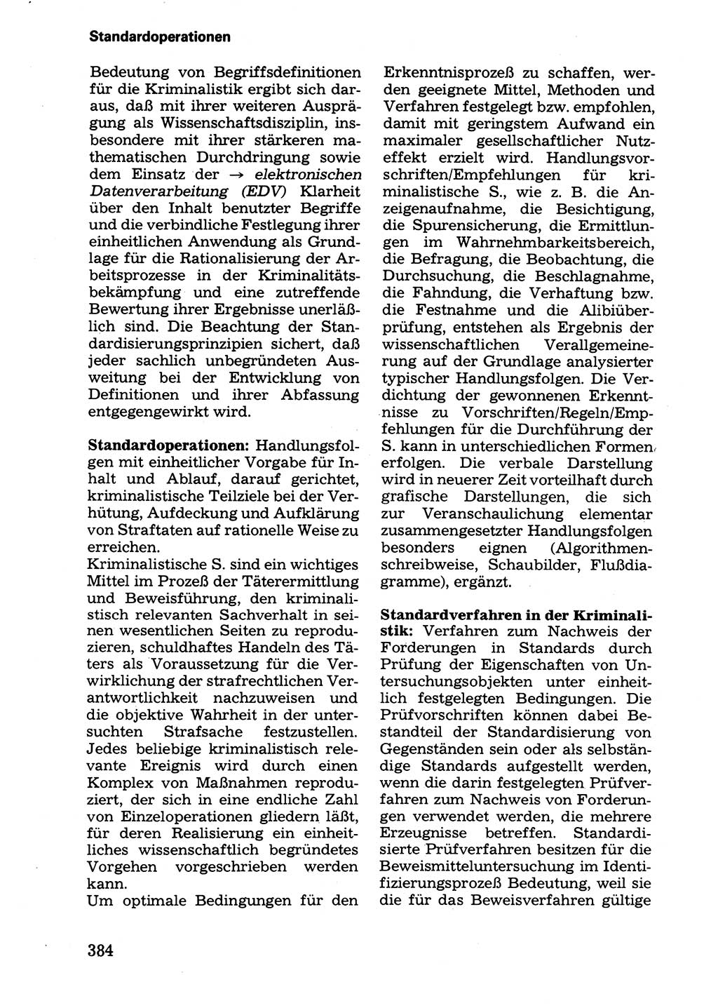 Wörterbuch der sozialistischen Kriminalistik [Deutsche Demokratische Republik (DDR)] 1981, Seite 384 (Wb. soz. Krim. DDR 1981, S. 384)