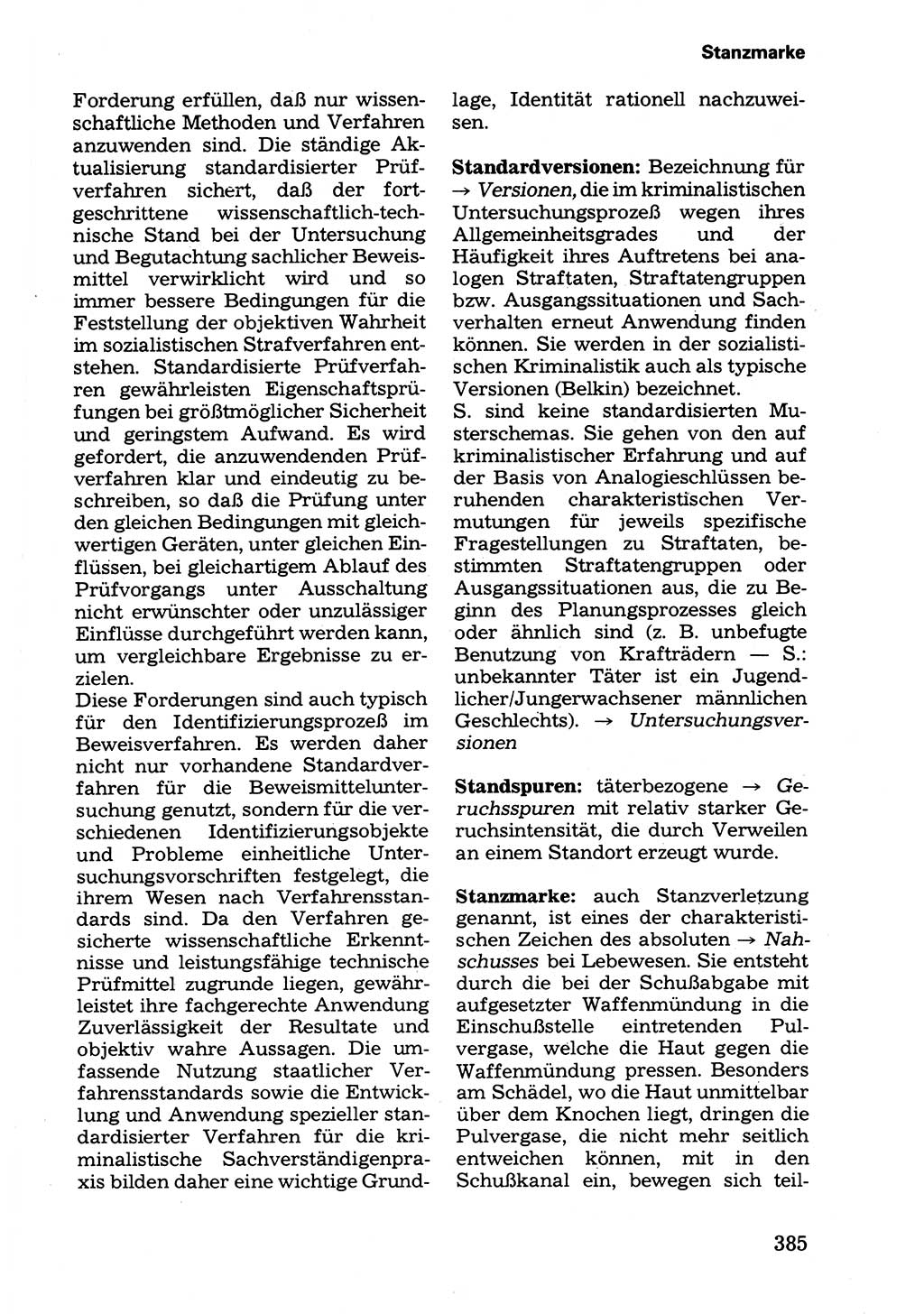 Wörterbuch der sozialistischen Kriminalistik [Deutsche Demokratische Republik (DDR)] 1981, Seite 385 (Wb. soz. Krim. DDR 1981, S. 385)