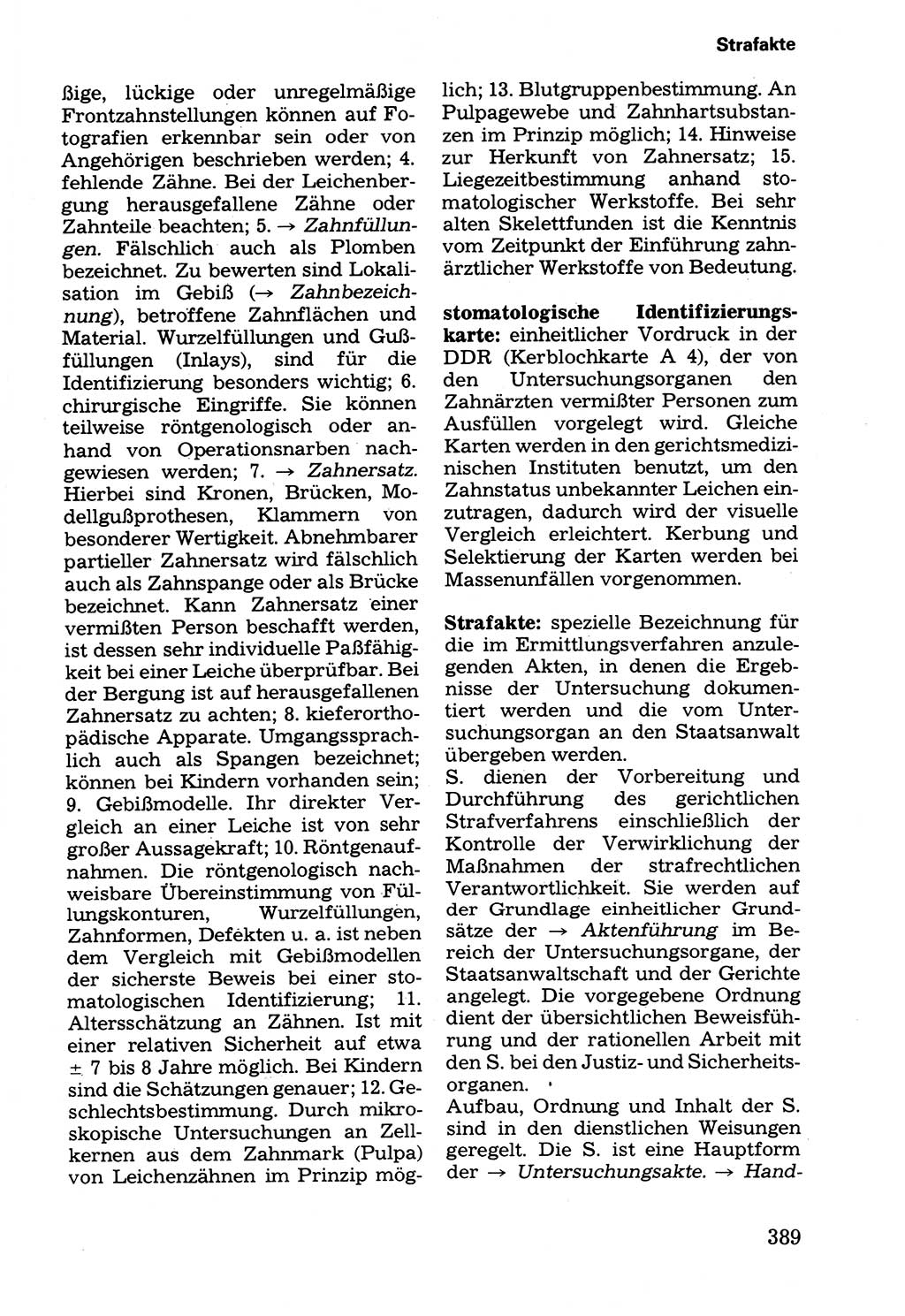 Wörterbuch der sozialistischen Kriminalistik [Deutsche Demokratische Republik (DDR)] 1981, Seite 389 (Wb. soz. Krim. DDR 1981, S. 389)