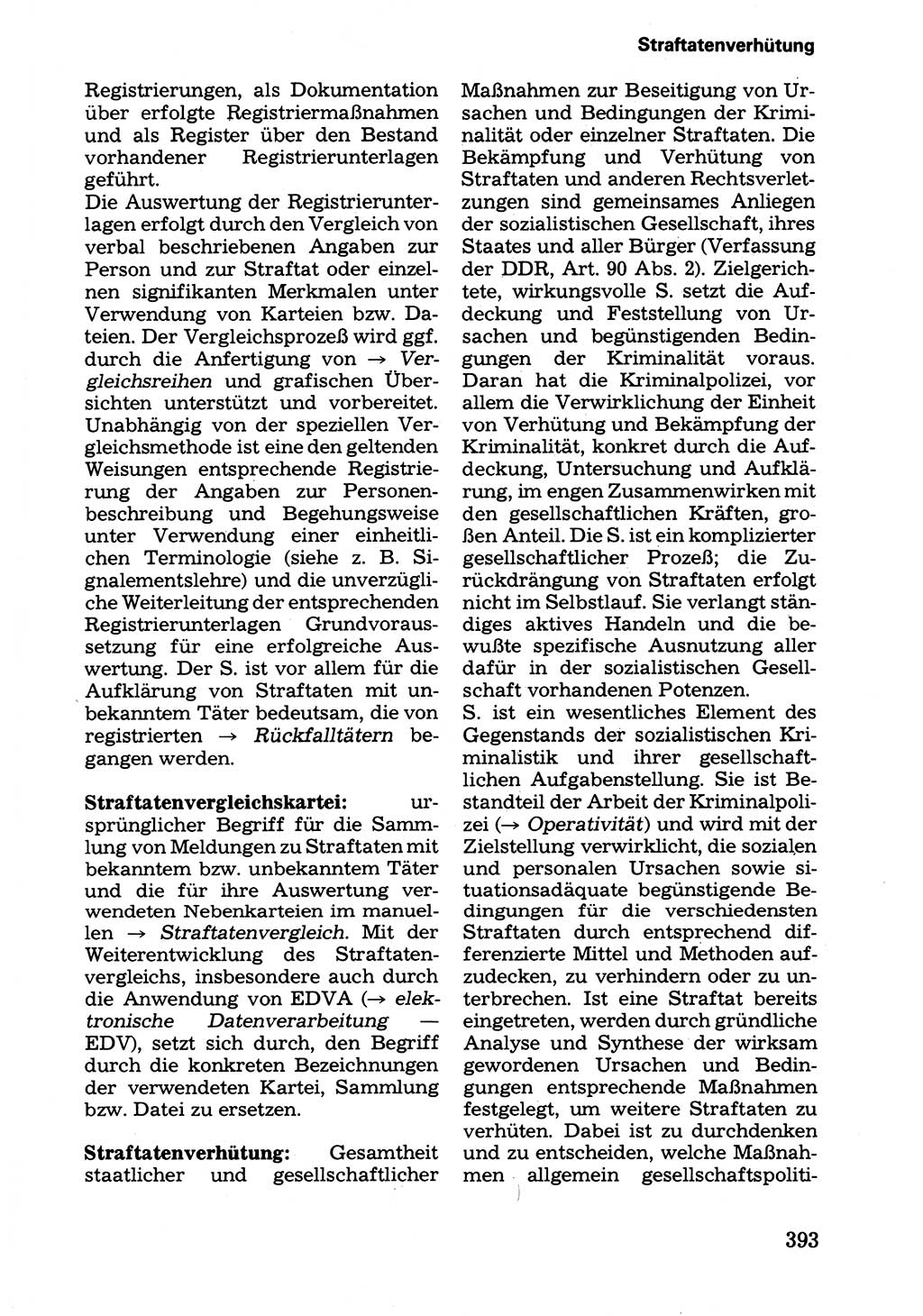 Wörterbuch der sozialistischen Kriminalistik [Deutsche Demokratische Republik (DDR)] 1981, Seite 393 (Wb. soz. Krim. DDR 1981, S. 393)