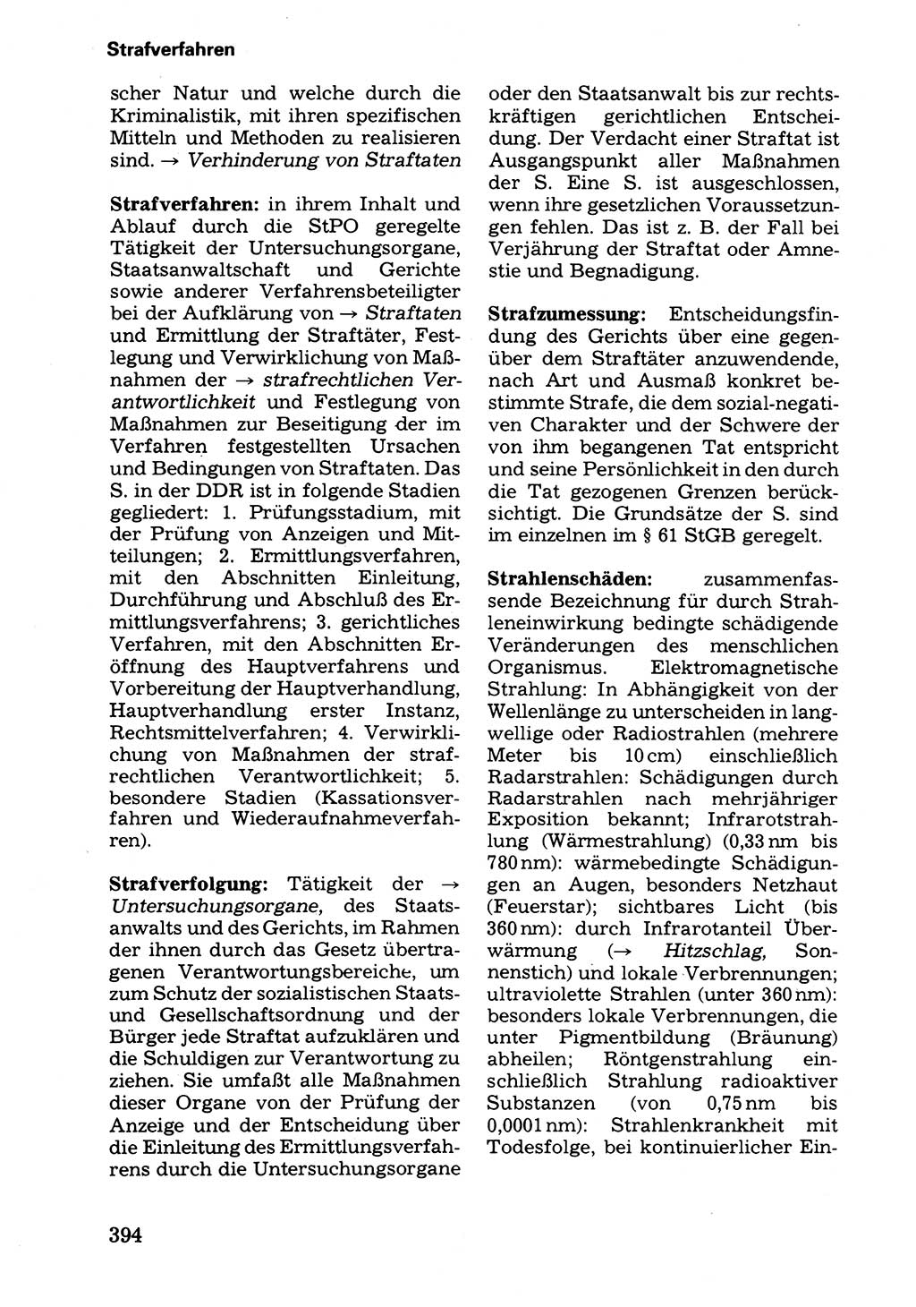 Wörterbuch der sozialistischen Kriminalistik [Deutsche Demokratische Republik (DDR)] 1981, Seite 394 (Wb. soz. Krim. DDR 1981, S. 394)