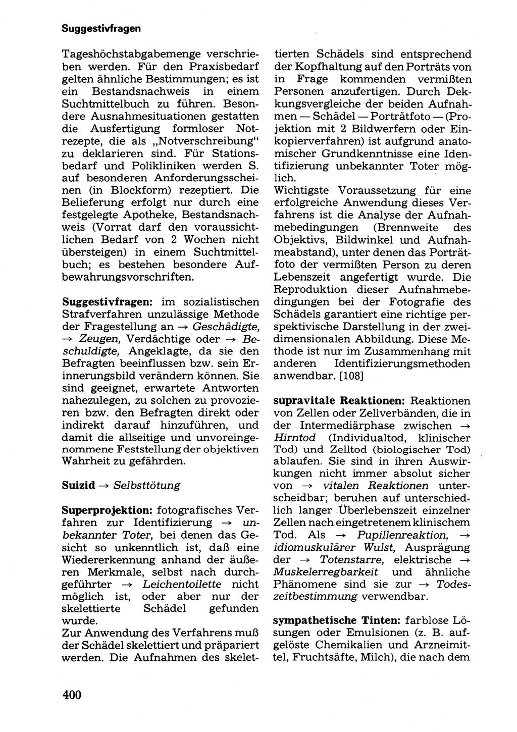 Wörterbuch der sozialistischen Kriminalistik [Deutsche Demokratische Republik (DDR)] 1981, Seite 400 (Wb. soz. Krim. DDR 1981, S. 400)