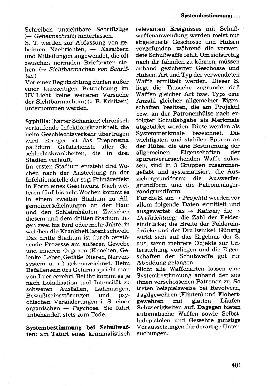 Wörterbuch der sozialistischen Kriminalistik [Deutsche Demokratische Republik (DDR)] 1981, Seite 401 (Wb. soz. Krim. DDR 1981, S. 401)