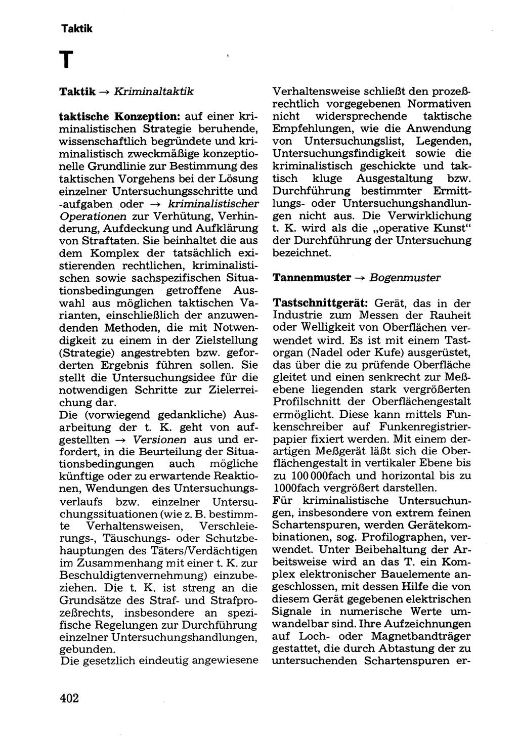 Wörterbuch der sozialistischen Kriminalistik [Deutsche Demokratische Republik (DDR)] 1981, Seite 402 (Wb. soz. Krim. DDR 1981, S. 402)