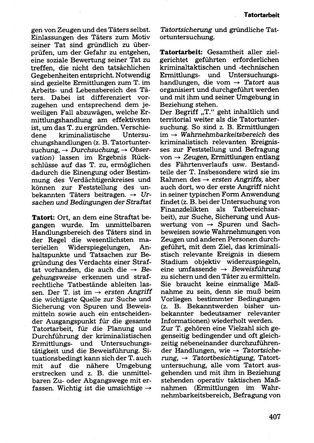 Wörterbuch der sozialistischen Kriminalistik [Deutsche Demokratische Republik (DDR)] 1981, Seite 407 (Wb. soz. Krim. DDR 1981, S. 407)