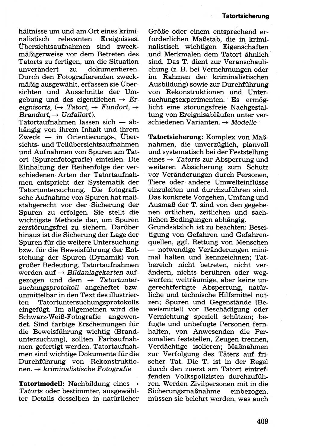 Wörterbuch der sozialistischen Kriminalistik [Deutsche Demokratische Republik (DDR)] 1981, Seite 409 (Wb. soz. Krim. DDR 1981, S. 409)