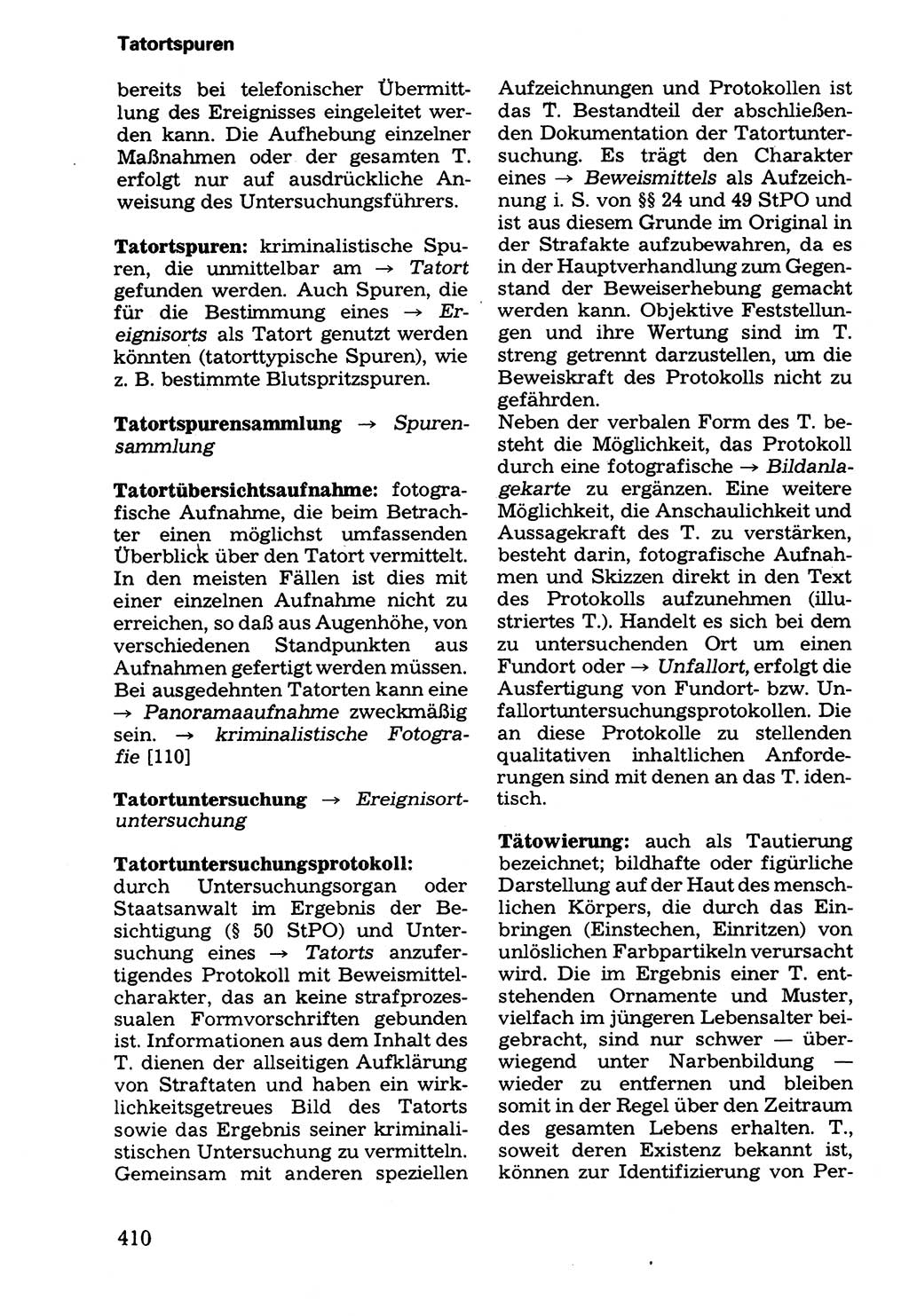 Wörterbuch der sozialistischen Kriminalistik [Deutsche Demokratische Republik (DDR)] 1981, Seite 410 (Wb. soz. Krim. DDR 1981, S. 410)