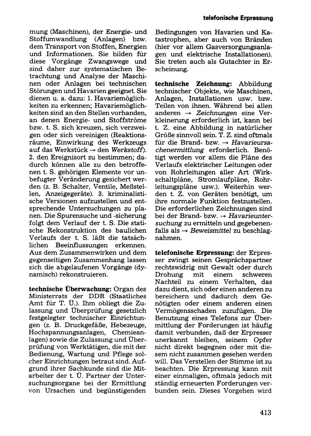 Wörterbuch der sozialistischen Kriminalistik [Deutsche Demokratische Republik (DDR)] 1981, Seite 413 (Wb. soz. Krim. DDR 1981, S. 413)