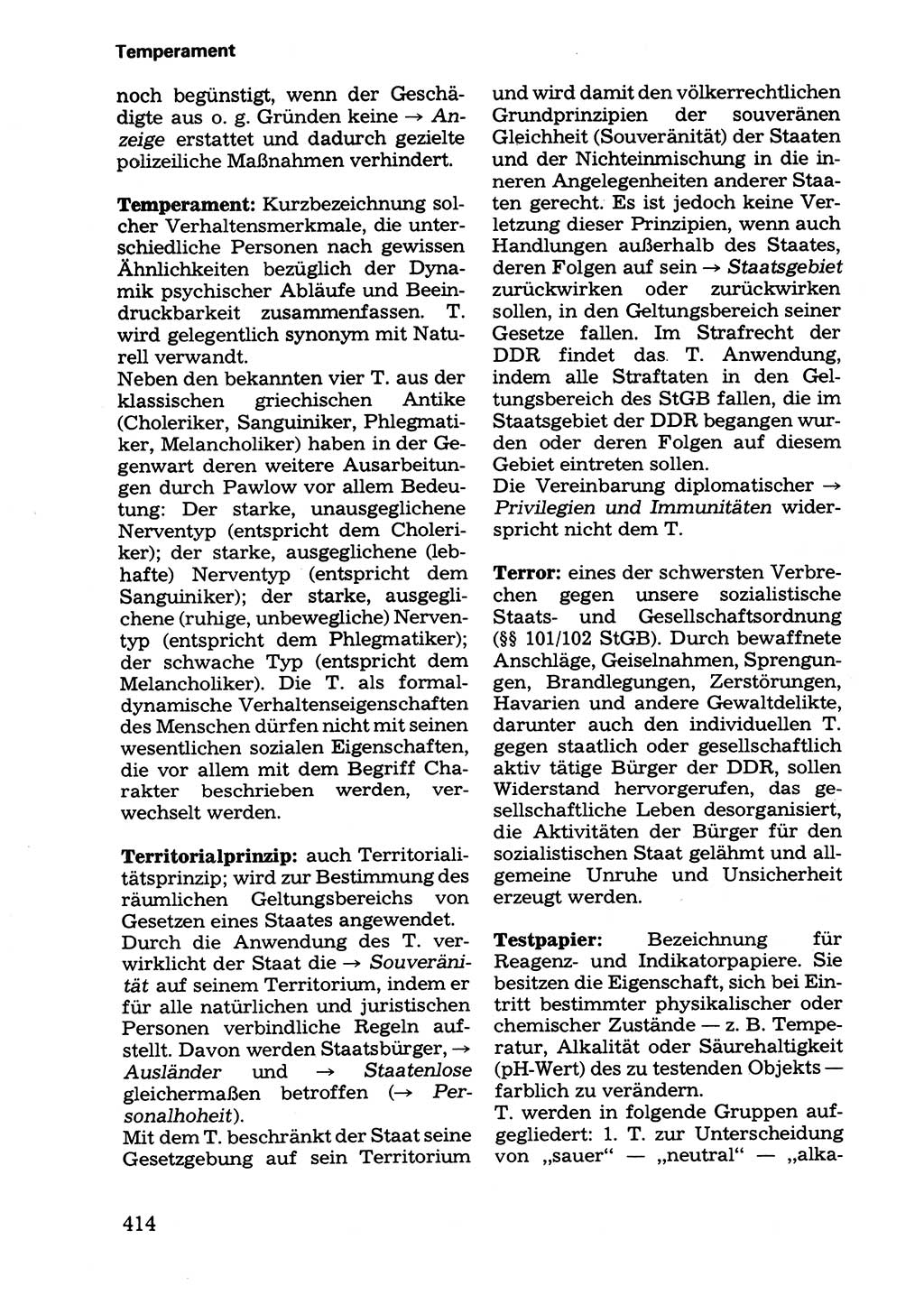 Wörterbuch der sozialistischen Kriminalistik [Deutsche Demokratische Republik (DDR)] 1981, Seite 414 (Wb. soz. Krim. DDR 1981, S. 414)