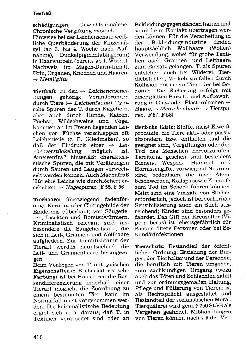 Wörterbuch der sozialistischen Kriminalistik [Deutsche Demokratische Republik (DDR)] 1981, Seite 416 (Wb. soz. Krim. DDR 1981, S. 416)