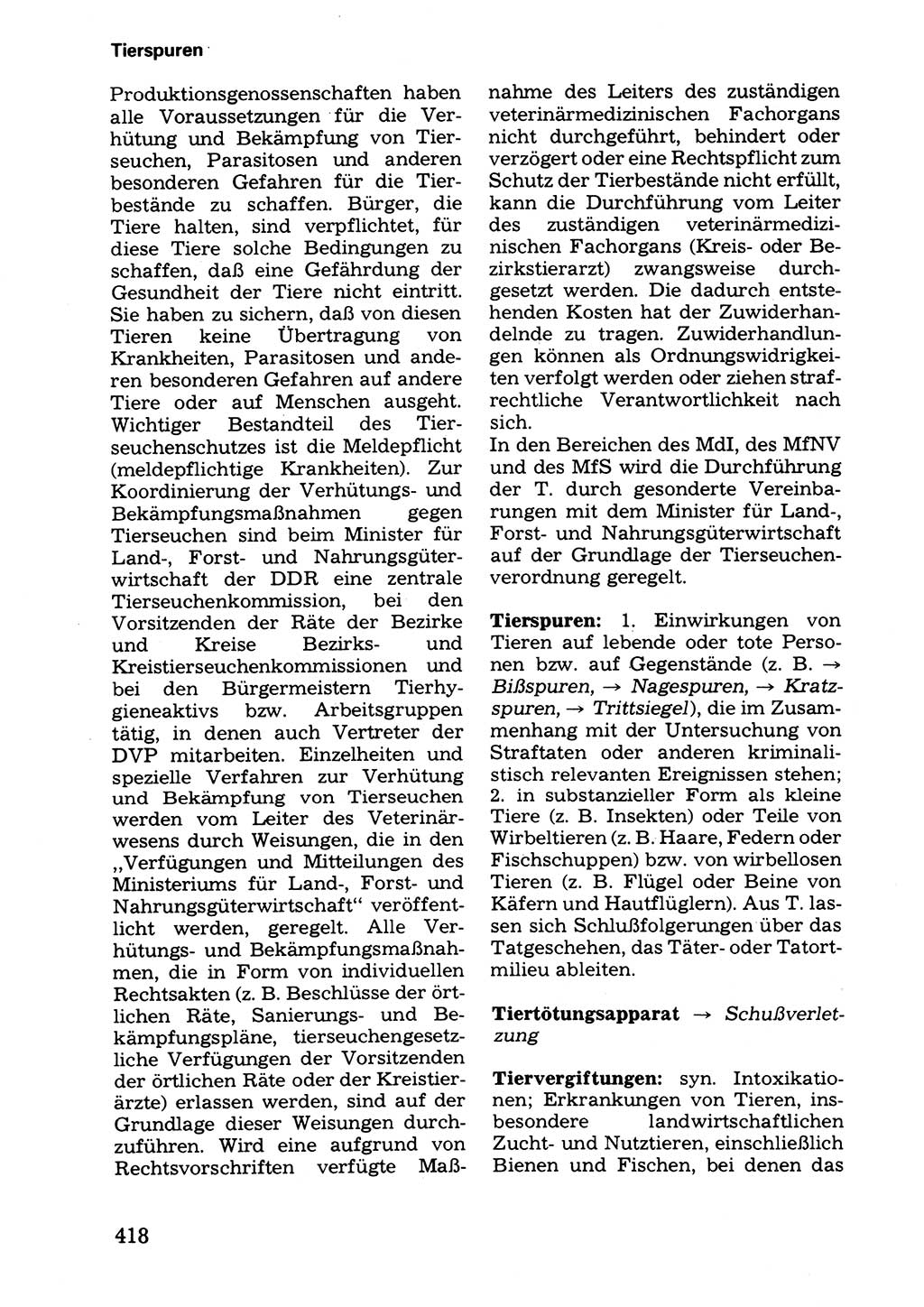 Wörterbuch der sozialistischen Kriminalistik [Deutsche Demokratische Republik (DDR)] 1981, Seite 418 (Wb. soz. Krim. DDR 1981, S. 418)