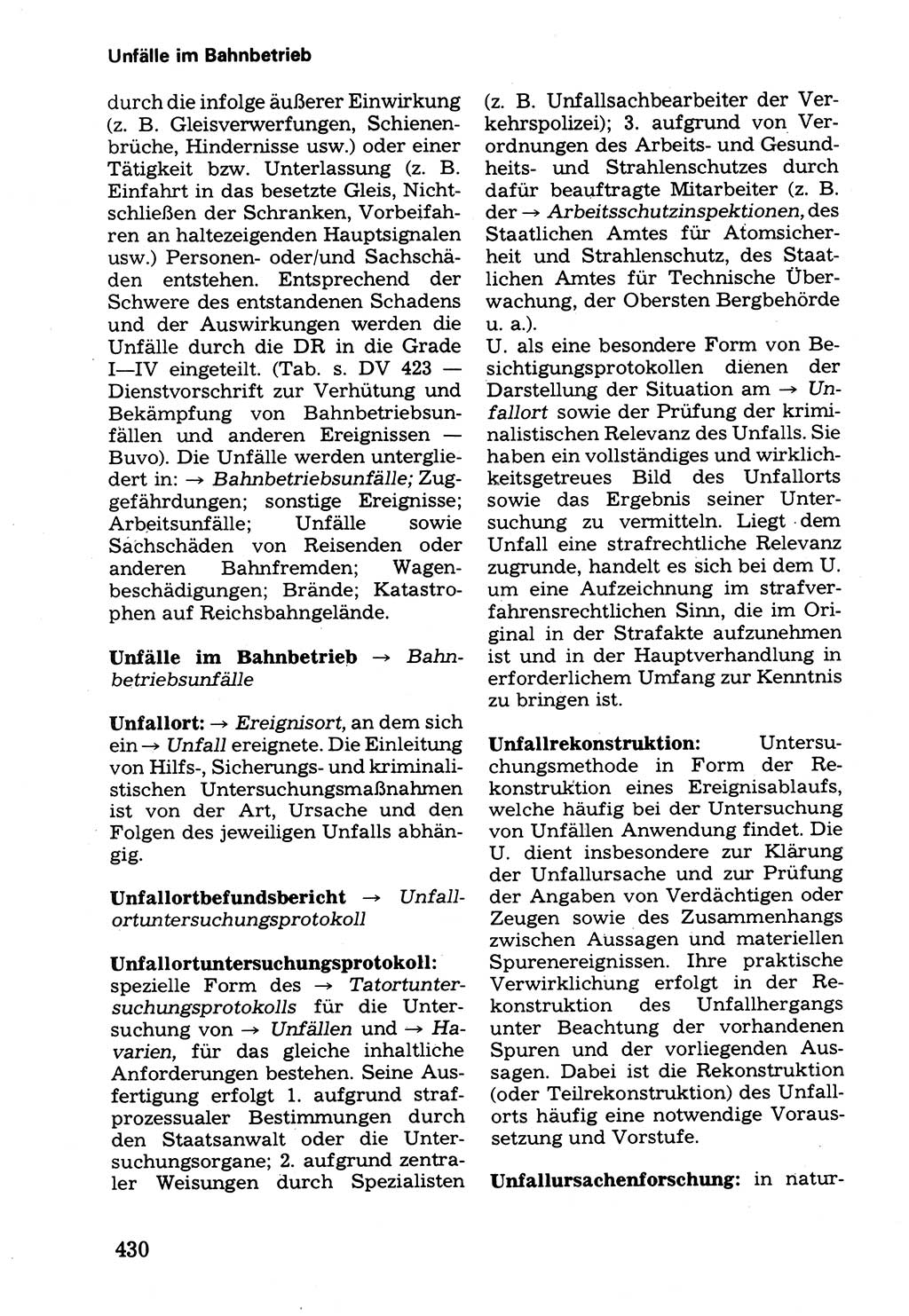 Wörterbuch der sozialistischen Kriminalistik [Deutsche Demokratische Republik (DDR)] 1981, Seite 430 (Wb. soz. Krim. DDR 1981, S. 430)