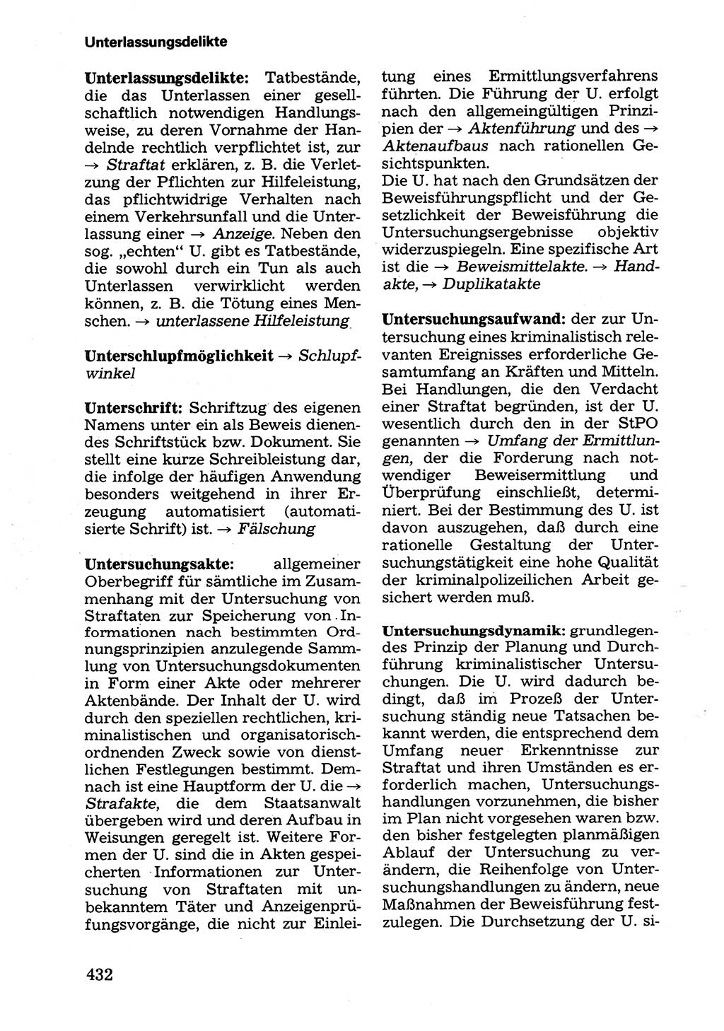 Wörterbuch der sozialistischen Kriminalistik [Deutsche Demokratische Republik (DDR)] 1981, Seite 432 (Wb. soz. Krim. DDR 1981, S. 432)