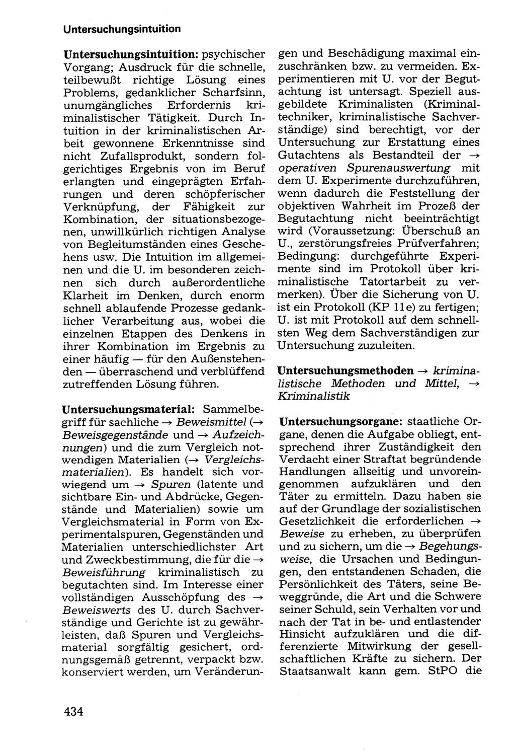 Wörterbuch der sozialistischen Kriminalistik [Deutsche Demokratische Republik (DDR)] 1981, Seite 434 (Wb. soz. Krim. DDR 1981, S. 434)