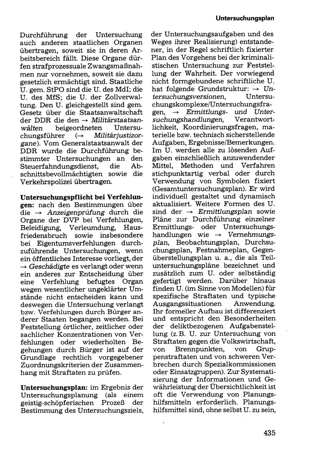 Wörterbuch der sozialistischen Kriminalistik [Deutsche Demokratische Republik (DDR)] 1981, Seite 435 (Wb. soz. Krim. DDR 1981, S. 435)