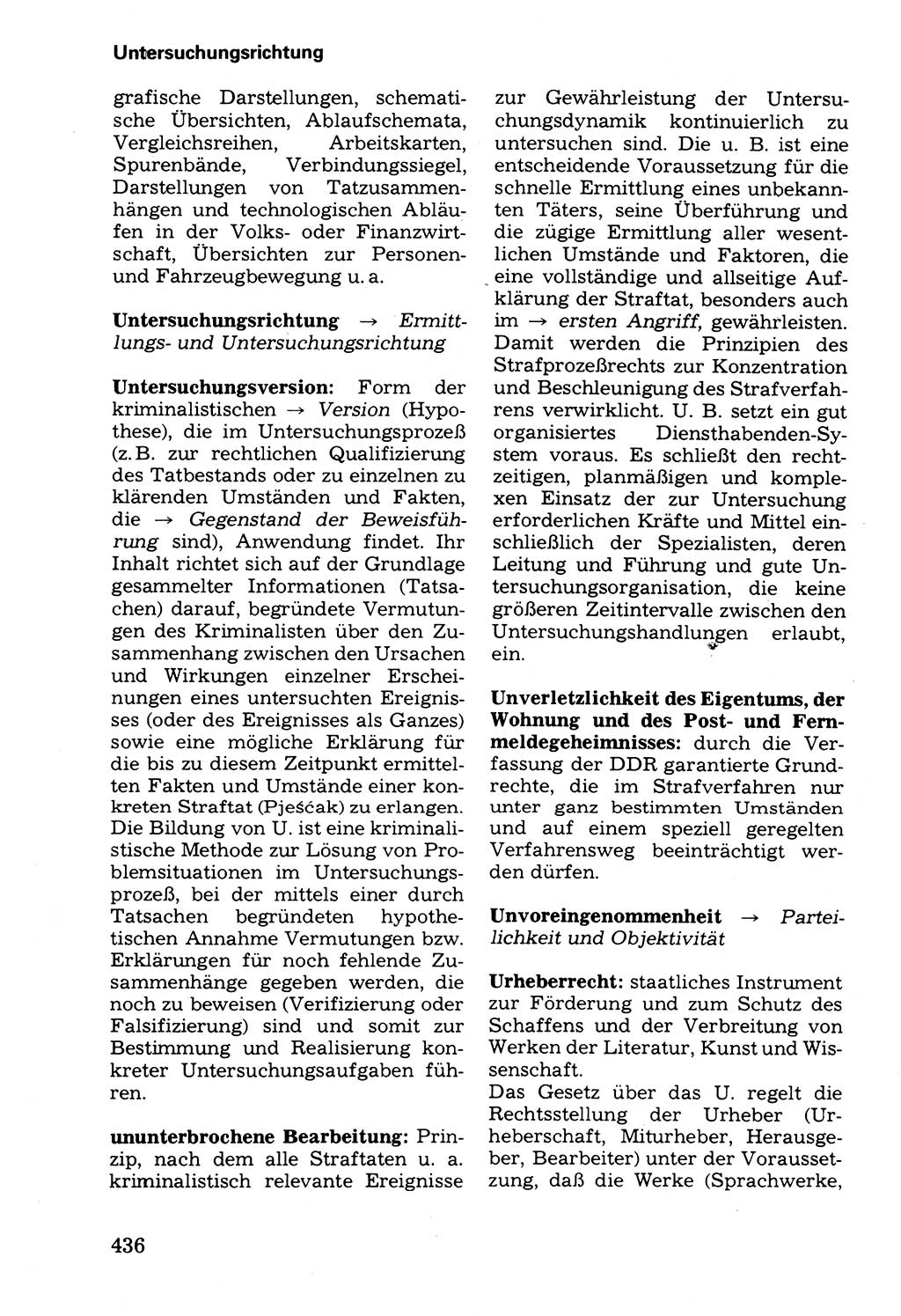 Wörterbuch der sozialistischen Kriminalistik [Deutsche Demokratische Republik (DDR)] 1981, Seite 436 (Wb. soz. Krim. DDR 1981, S. 436)