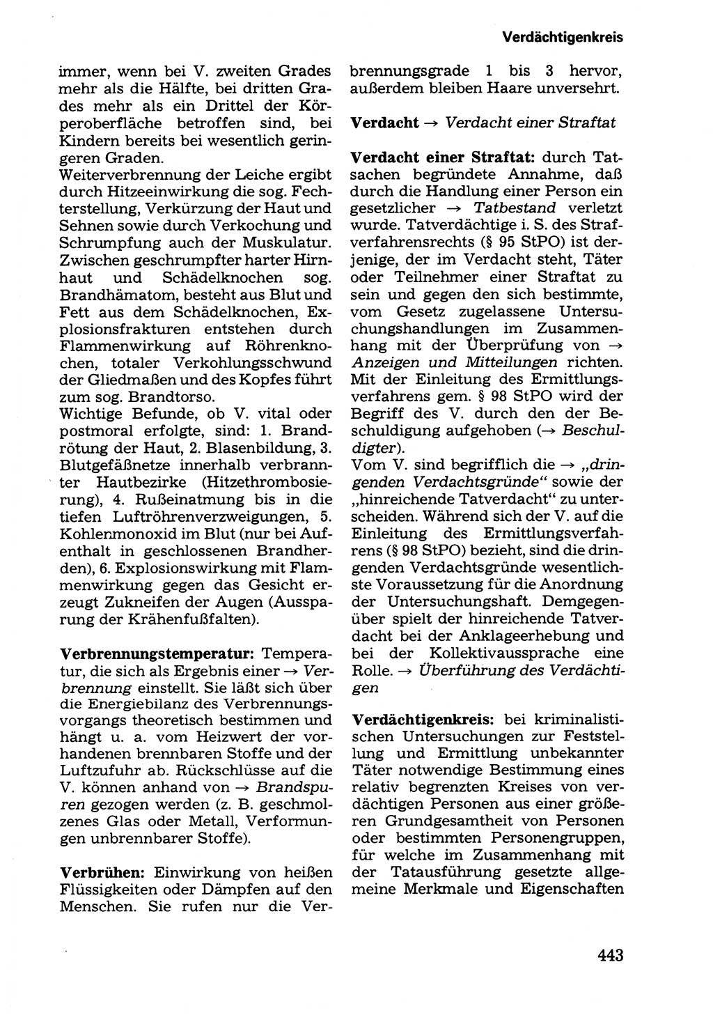 Wörterbuch der sozialistischen Kriminalistik [Deutsche Demokratische Republik (DDR)] 1981, Seite 443 (Wb. soz. Krim. DDR 1981, S. 443)