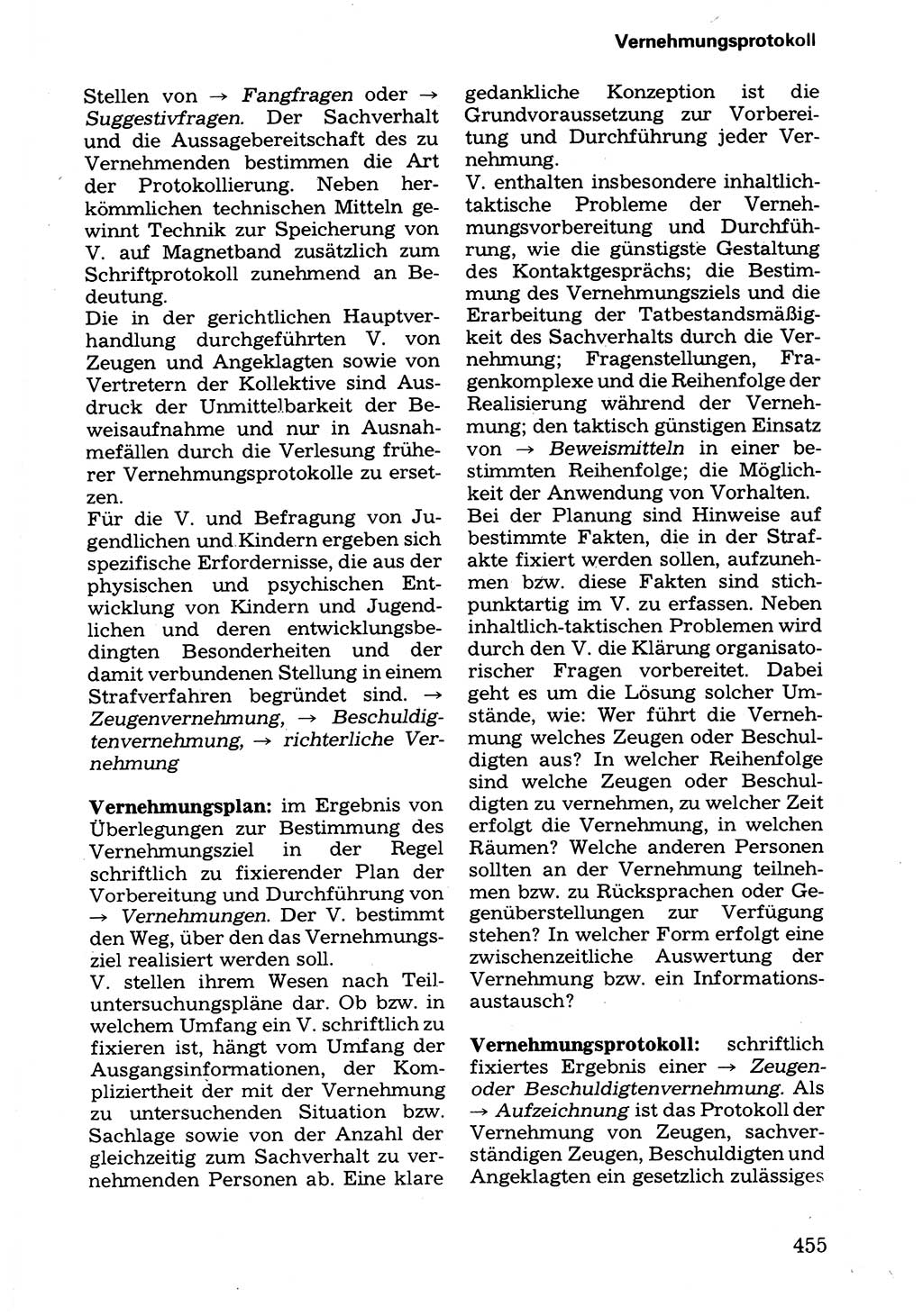 Wörterbuch der sozialistischen Kriminalistik [Deutsche Demokratische Republik (DDR)] 1981, Seite 455 (Wb. soz. Krim. DDR 1981, S. 455)