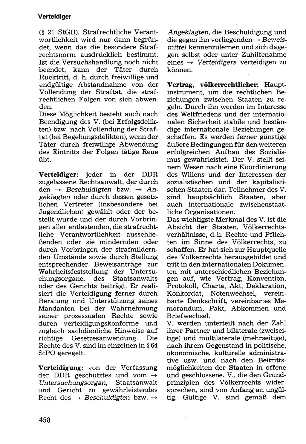Wörterbuch der sozialistischen Kriminalistik [Deutsche Demokratische Republik (DDR)] 1981, Seite 458 (Wb. soz. Krim. DDR 1981, S. 458)