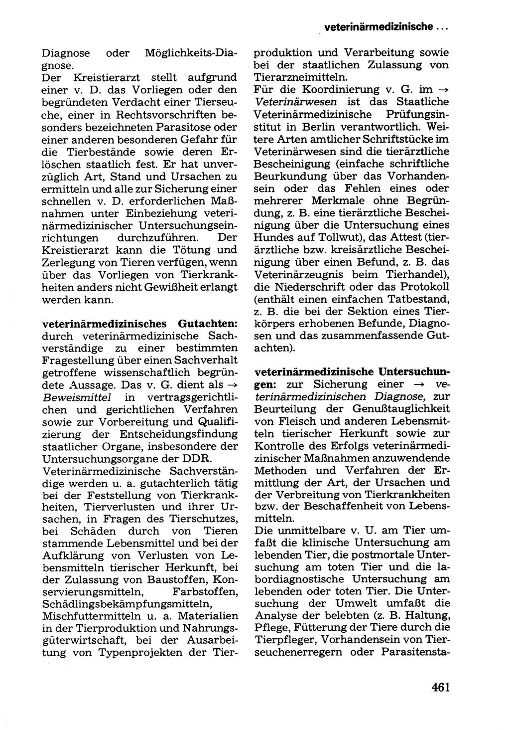 Wörterbuch der sozialistischen Kriminalistik [Deutsche Demokratische Republik (DDR)] 1981, Seite 461 (Wb. soz. Krim. DDR 1981, S. 461)