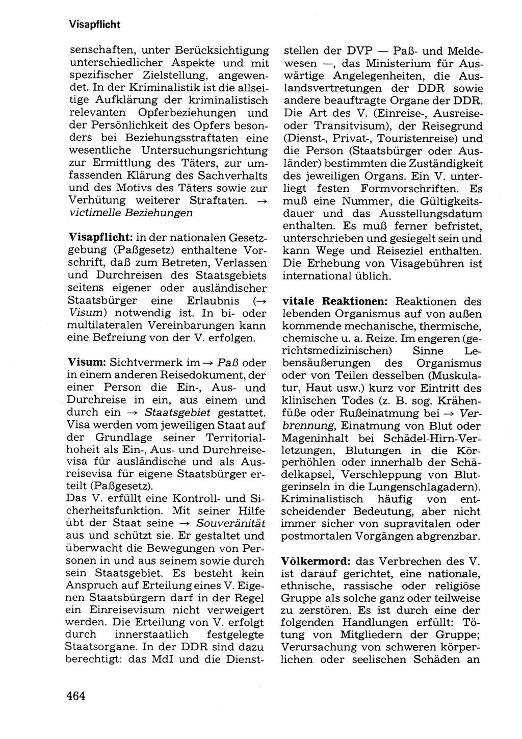 Wörterbuch der sozialistischen Kriminalistik [Deutsche Demokratische Republik (DDR)] 1981, Seite 464 (Wb. soz. Krim. DDR 1981, S. 464)