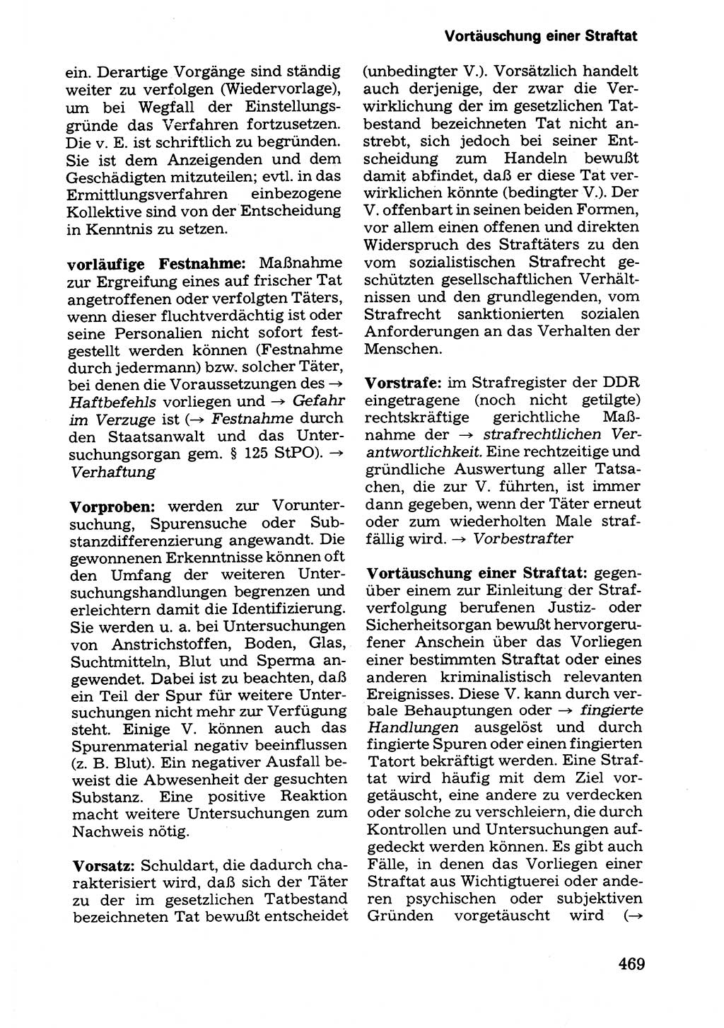 Wörterbuch der sozialistischen Kriminalistik [Deutsche Demokratische Republik (DDR)] 1981, Seite 469 (Wb. soz. Krim. DDR 1981, S. 469)