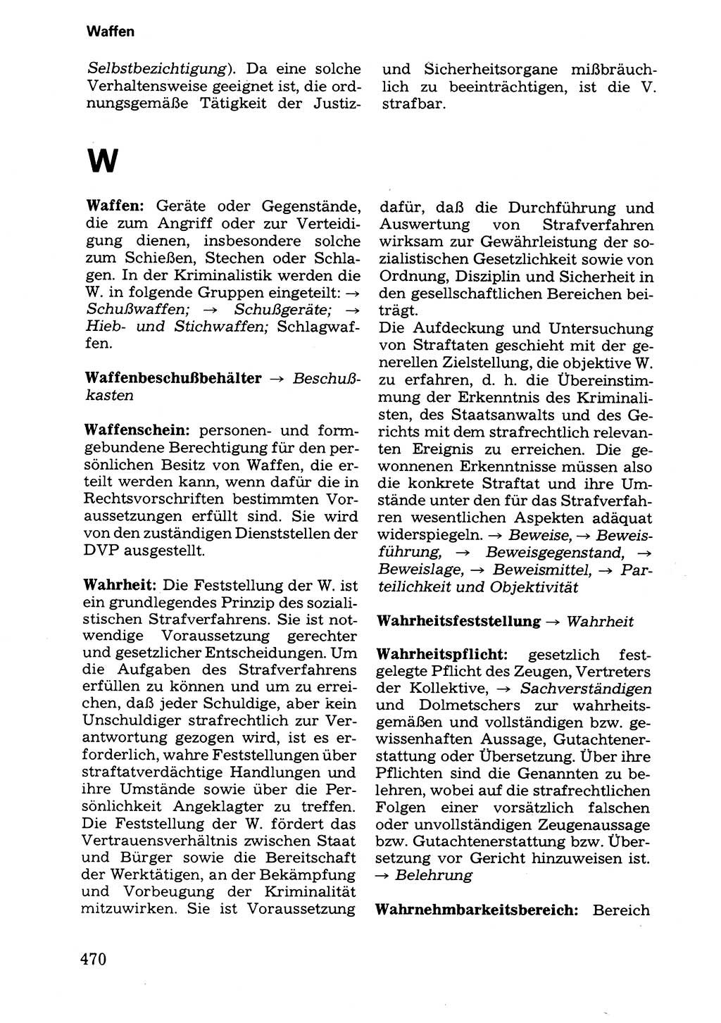Wörterbuch der sozialistischen Kriminalistik [Deutsche Demokratische Republik (DDR)] 1981, Seite 470 (Wb. soz. Krim. DDR 1981, S. 470)
