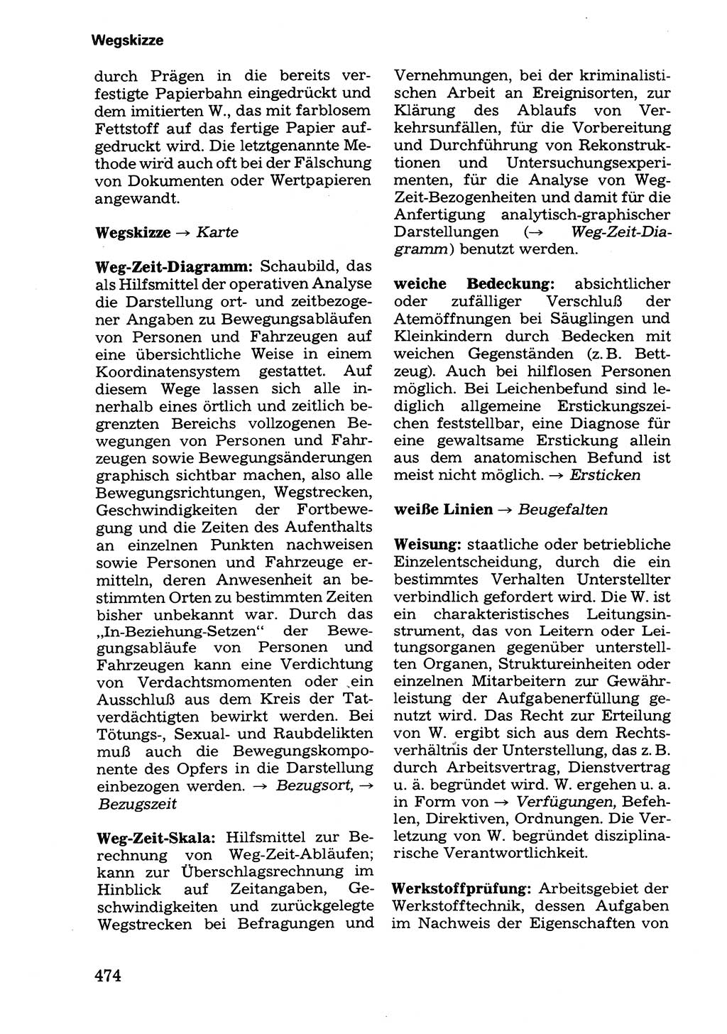 Wörterbuch der sozialistischen Kriminalistik [Deutsche Demokratische Republik (DDR)] 1981, Seite 474 (Wb. soz. Krim. DDR 1981, S. 474)