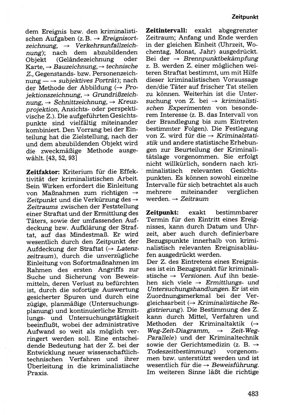 Wörterbuch der sozialistischen Kriminalistik [Deutsche Demokratische Republik (DDR)] 1981, Seite 483 (Wb. soz. Krim. DDR 1981, S. 483)