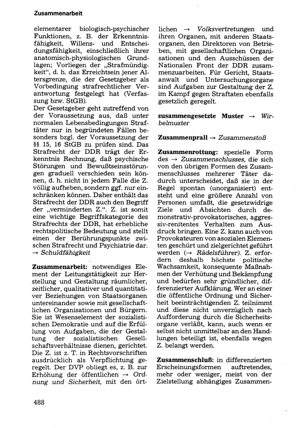 Wörterbuch der sozialistischen Kriminalistik [Deutsche Demokratische Republik (DDR)] 1981, Seite 488 (Wb. soz. Krim. DDR 1981, S. 488)