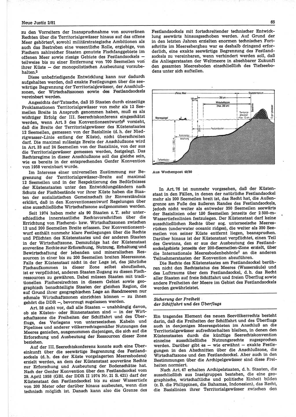 Neue Justiz (NJ), Zeitschrift für sozialistisches Recht und Gesetzlichkeit [Deutsche Demokratische Republik (DDR)], 35. Jahrgang 1981, Seite 65 (NJ DDR 1981, S. 65)