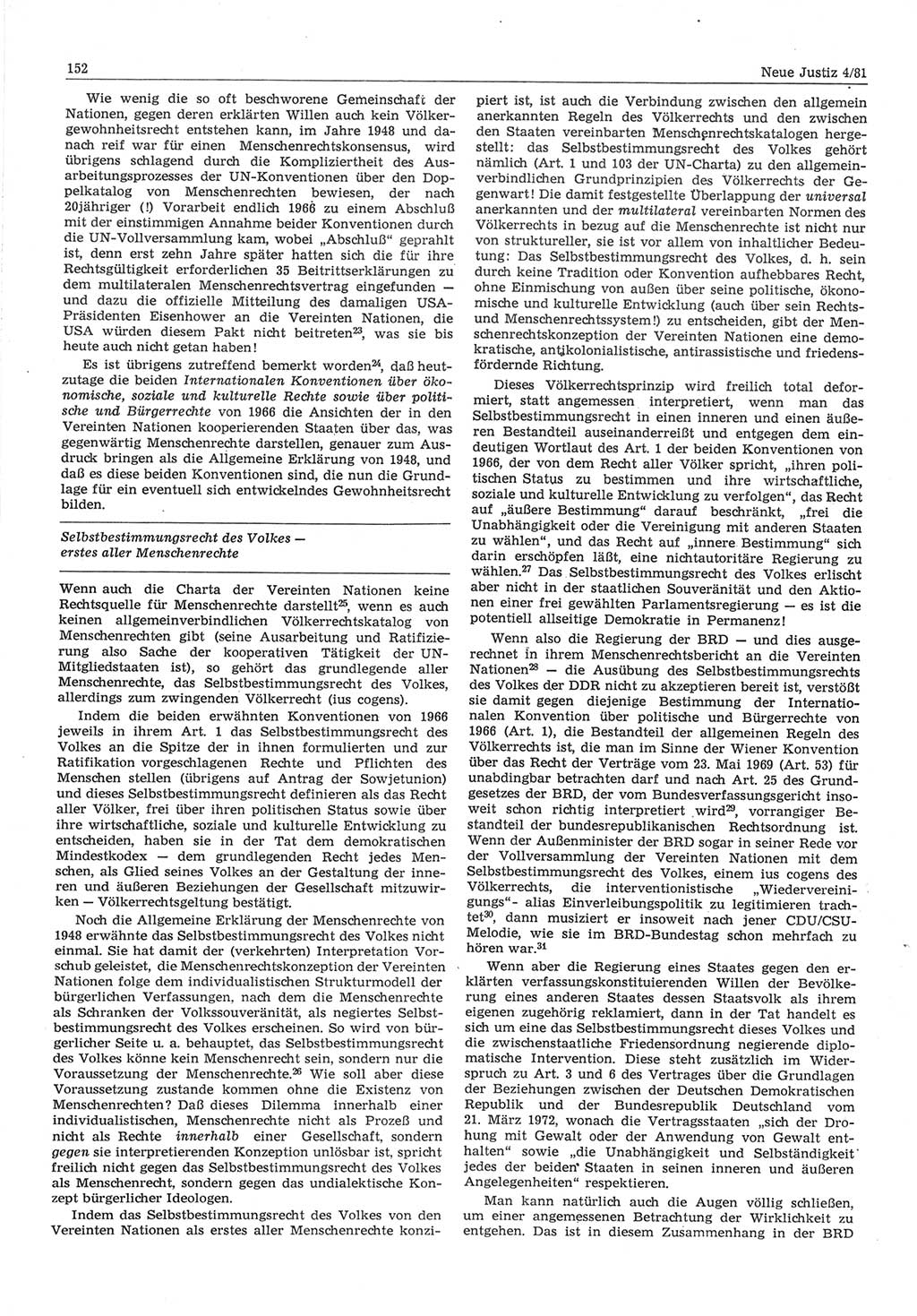 Neue Justiz (NJ), Zeitschrift für sozialistisches Recht und Gesetzlichkeit [Deutsche Demokratische Republik (DDR)], 35. Jahrgang 1981, Seite 152 (NJ DDR 1981, S. 152)