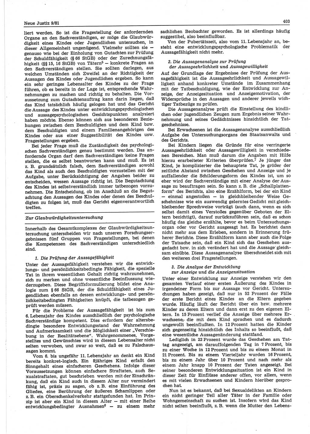 Neue Justiz (NJ), Zeitschrift für sozialistisches Recht und Gesetzlichkeit [Deutsche Demokratische Republik (DDR)], 35. Jahrgang 1981, Seite 403 (NJ DDR 1981, S. 403)